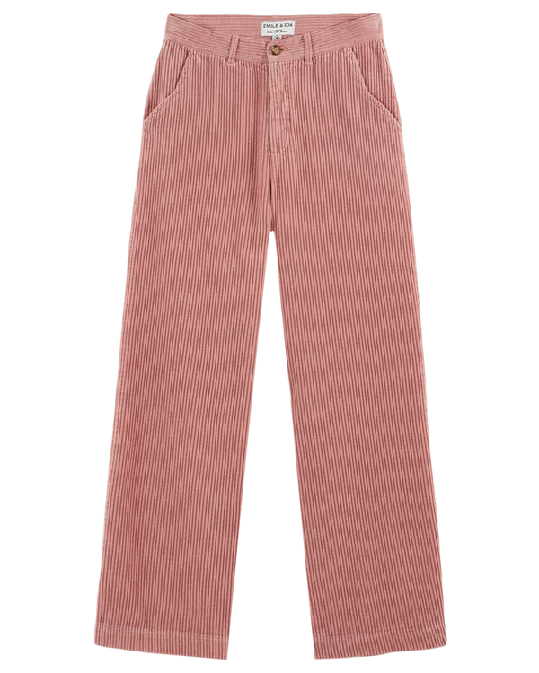 Emile & Ida - Pantalon wide velours blush