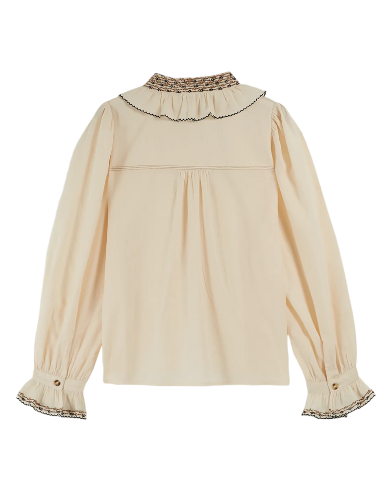 Emile & Ida - Chemise vintage col brodé crème