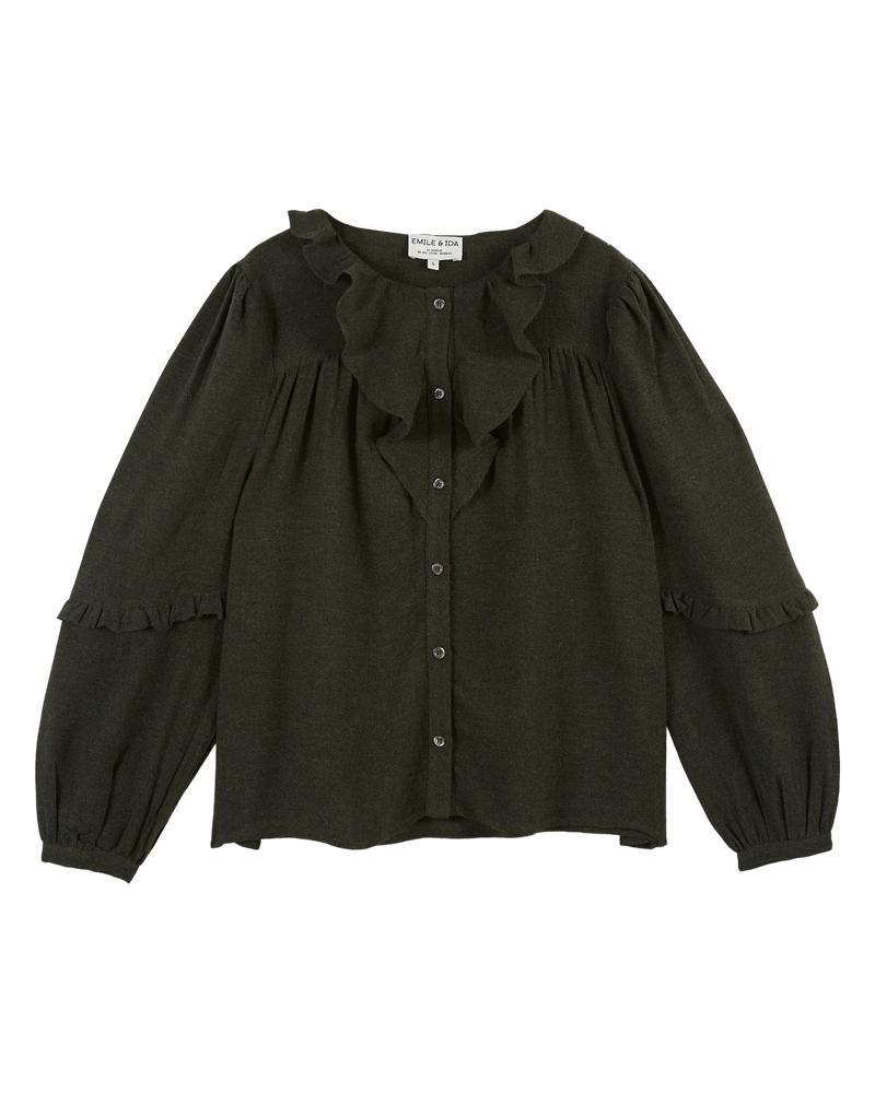 Emile & Ida - Blouse collerette noir