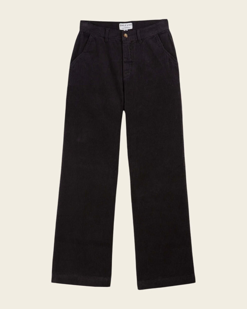 Emile & Ida - Pantalon droit velours noir