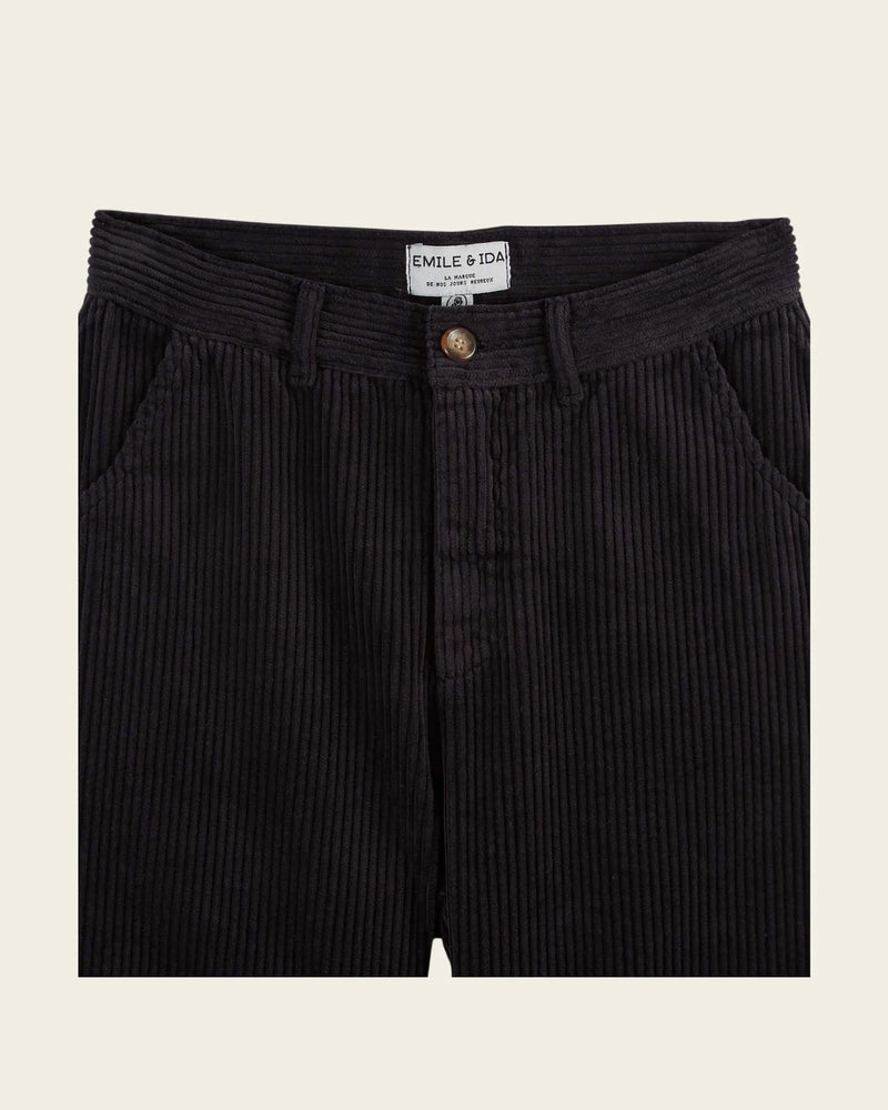 Emile & Ida - Pantalon droit velours noir