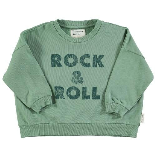 Piupiuchick - Sweatshirt - Green w/ "rock & roll" print