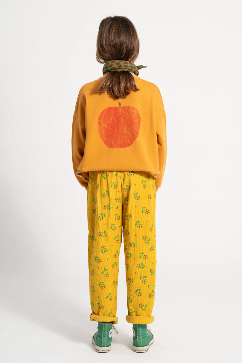 Piupiuchick - Trousers yellow mustard w/ flower allover