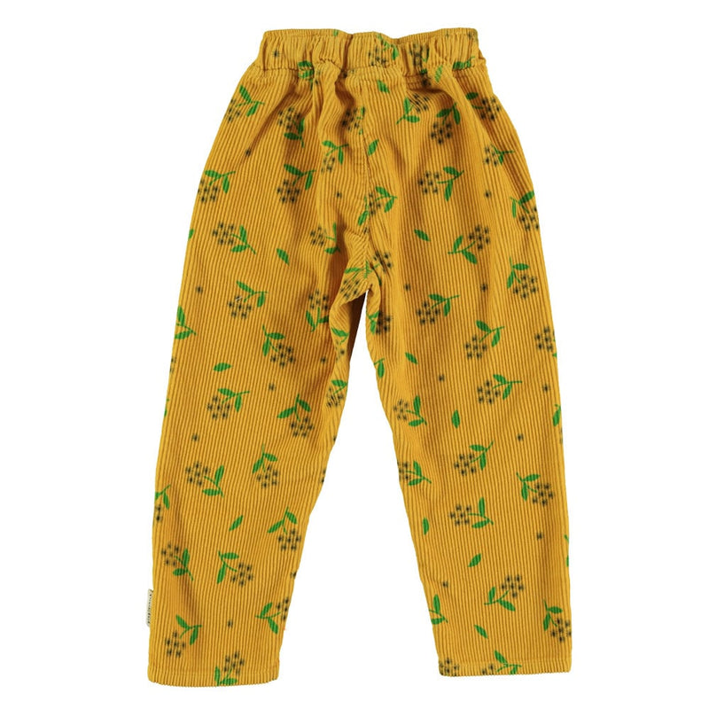 Piupiuchick - Trousers yellow mustard w/ flower allover