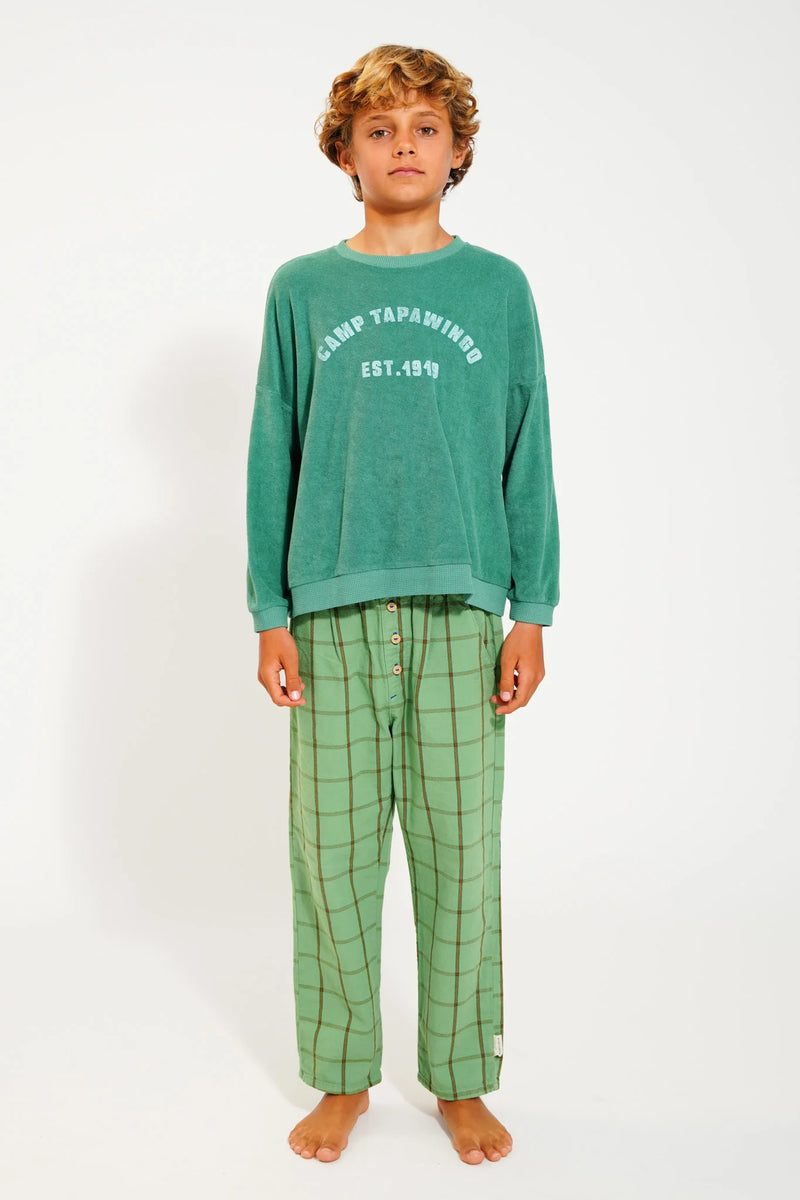 Piupiuchick - Sweatshirt  green w/ "camp tapawingo" print