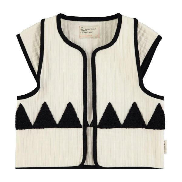 Piupiuchick - Waistcoat Ecru w/ black triangles