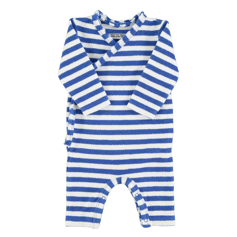Piupiuchick - nnewborn babygrow | blue & white stripes