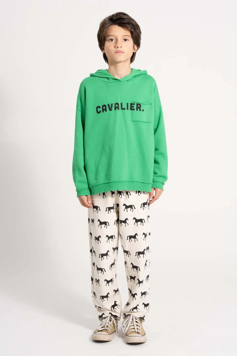 Piupiuchick - Hoodie Green w/ "cavalier" print