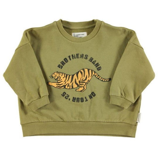 Piupiuchick - Sweatshirt - Olive green w/ tiger print