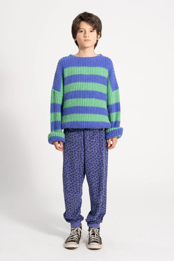 Piupiuchick - Knitted sweater | Green & purple stripes