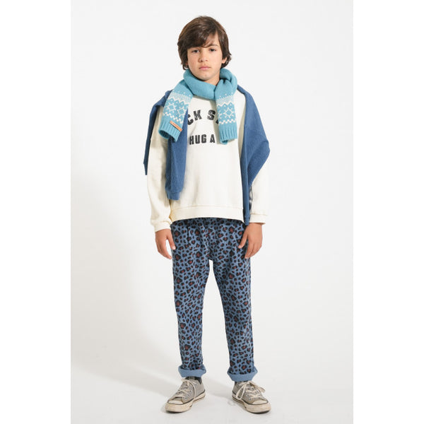 Piupiuchick - Unisex trousers - Blue w/ animal print