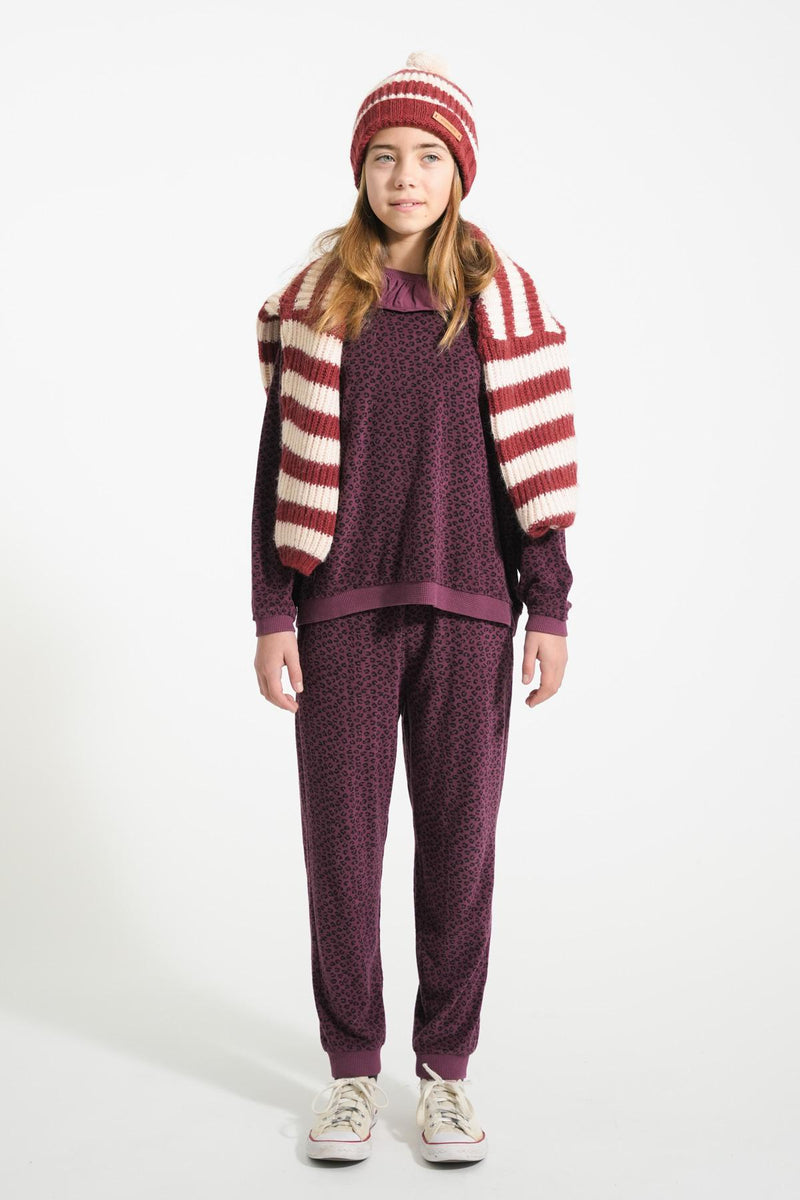 Piupiuchick - Jogging pants - Aubergine w/ animal print enfant