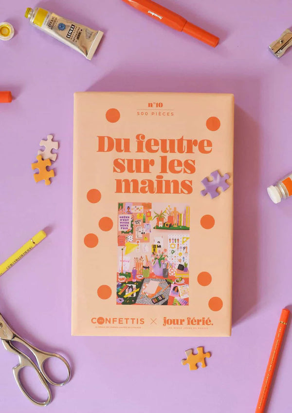Jour Férié - Puzzle "Du feutre sur les mains"