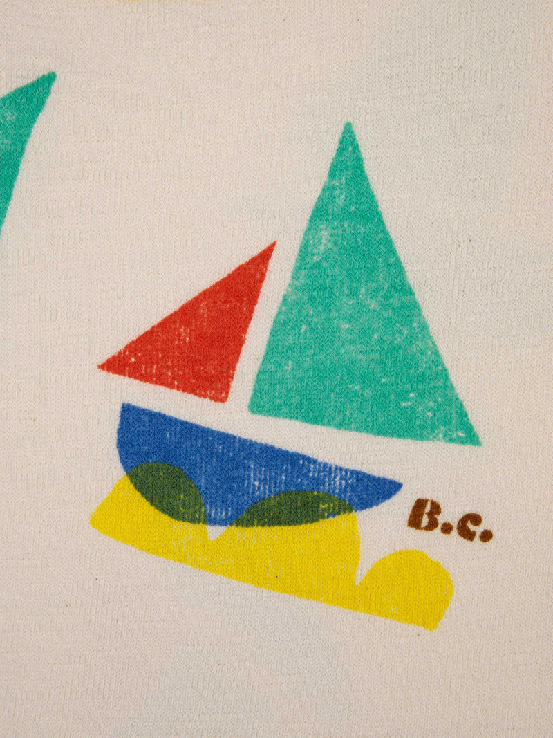 Bobo choses - Multicolor sail boat all over cropped sweatshirt