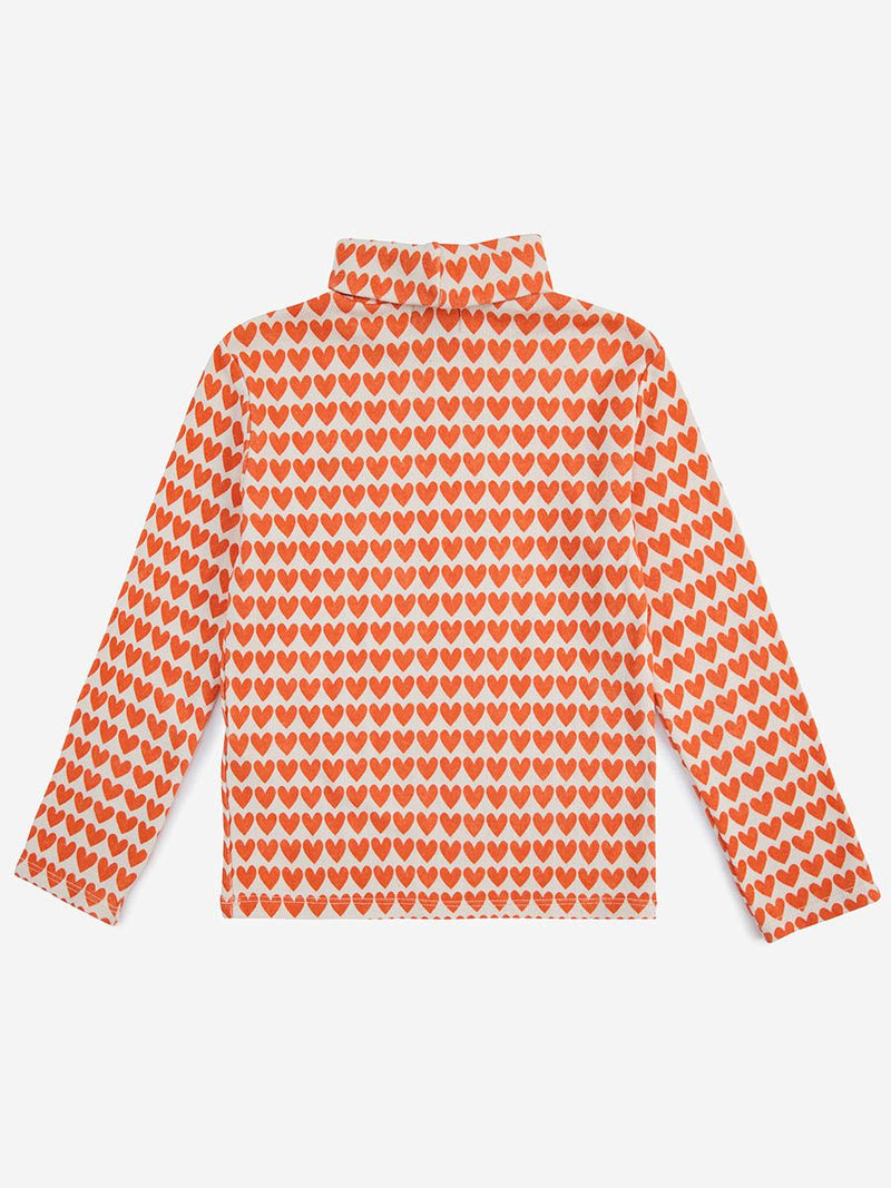 Bobo Choses - HEARTS ALL OVER TURTLE NECK T-SHIRT