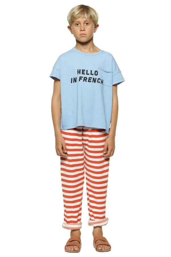 piupiuchick - T’shirt blue w/ « hello in french » print enfant